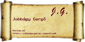 Jobbágy Gergő névjegykártya